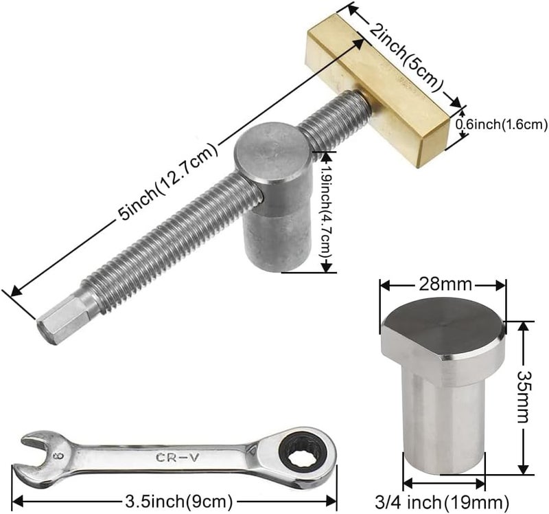 Tocool Bench Dog Clamp 3/4 Inch Dog Hole Clamp with Stainless Steel Bench Dogs for Woodworking MFT Table Workbench (2 Pack) - Image 3
